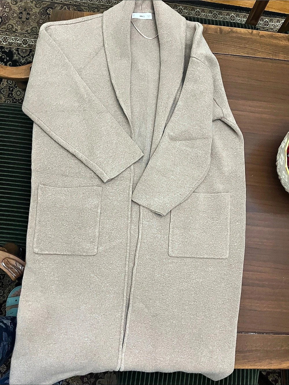 MNG Beige Open Front Coat Like New